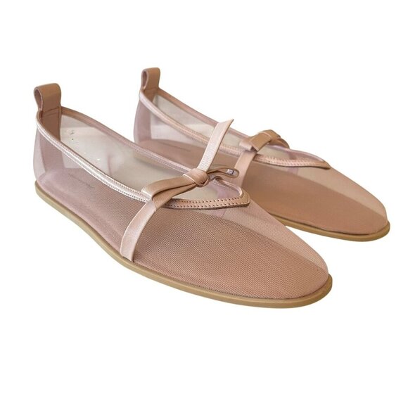 Free People Pink Mesh Mania Bow Flat NEW Size 8 - Picture 2 of 9